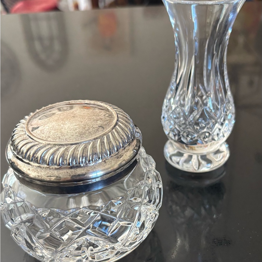 Waterford Crystal Silver and Crystal Clear Bath Accessories Set